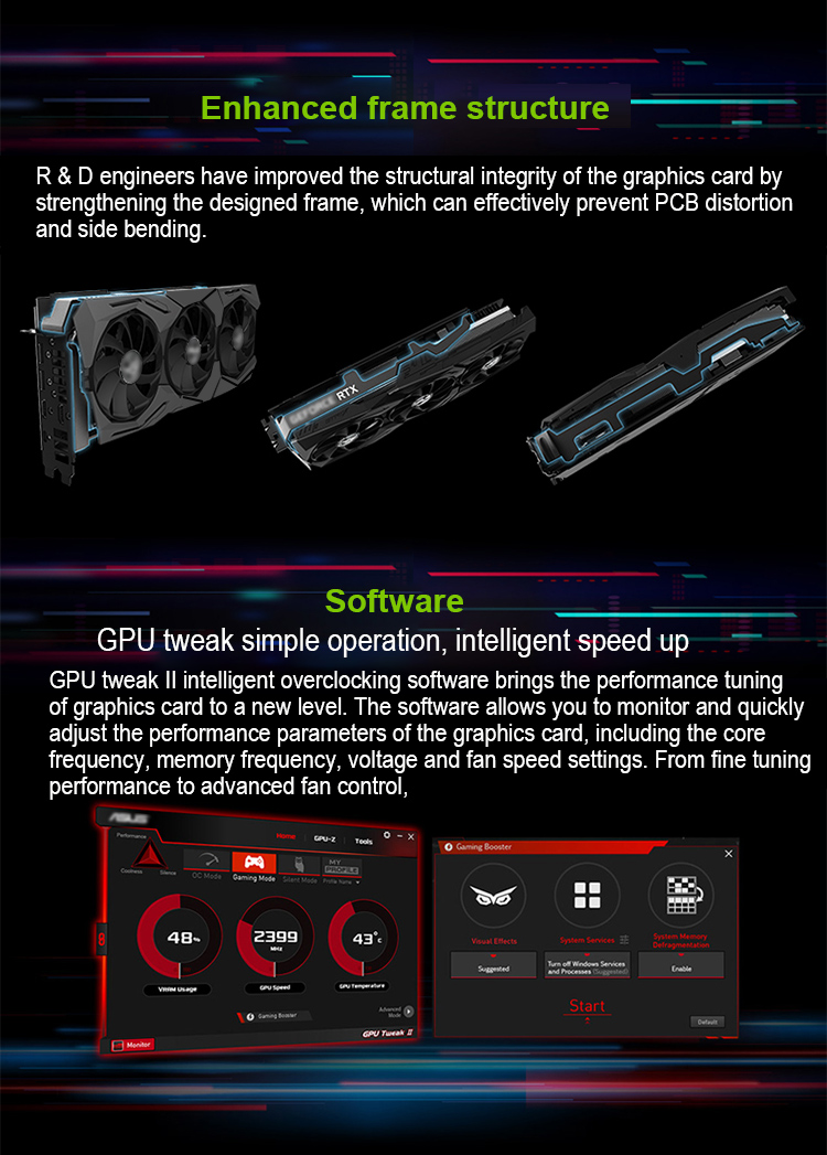 Air Cooling RTX 2080 TI Graphics Card 11GB GDDR6 352 Bit 14Gbps