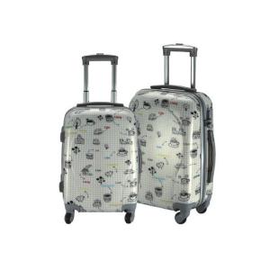 China TSA Lock 8x Mute Wheels 210d Floral Hardside Luggage factory