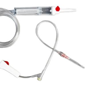 China FDA Disposable Blood Transfusion Set Parts Adapter With Hypodermic Needle 18G factory