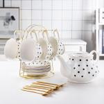 Porcelain Tea Set For Ramadan Gift Sustainable Tea Cup Teapot Saucers And Plates
