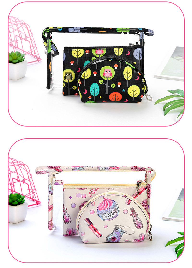 Custom Cute Cartoon Waterproof Polyester Cosmetic Bag Wash Bag