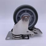 Stainless Steel Fork PU Tread Locking Caster 75mm 100kg Load