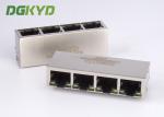 1 x 4 quad port gigabit ethernet magnetics jack RJ45 connector G/Y LED RoHS