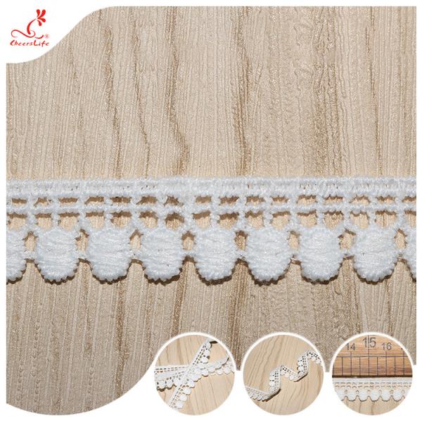 Sustainable Crochet White Polyester Lace Trimmings Ribbon 1.3cm For Girl's Dress