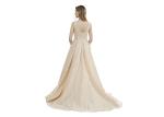 Beige Color Sleeveless Prom Party Dress / V Neck Backless Long Maxi Gown