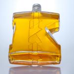 750ml Clear Flint Glass Bottle Unique Shaped for Gin Rum Champagne Brandy Whisky