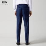 Streetstyle Letter Pants for Men's Business Trousers Stretch Straight Pants Wool