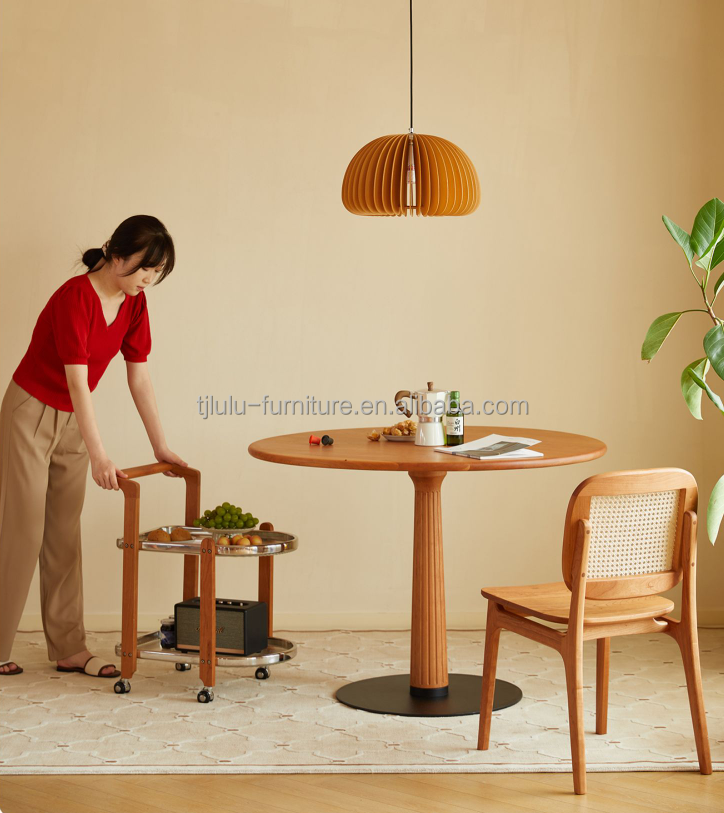 Home Furniture Modern Woven Natural Rattan Solid Wood Dining Chair for Hotel and Restaurant
