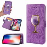 Iphone, Samsung flowing red wine wallet leather case, Iphone Xs Max wallet