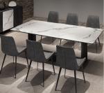 Modern Stainless Steel Leg Luxury Marble Dining Table