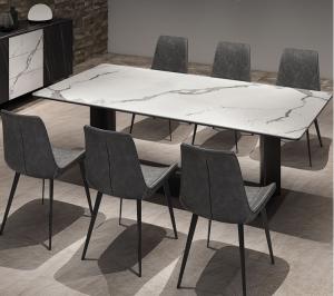 China Modern Stainless Steel Leg Luxury Marble Dining Table factory