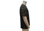 Round Neck T Shirts / Mens Short Sleeve Polo Shirts Allover Pigment Placement