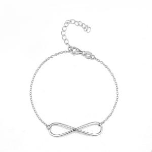 China 10.37g 925 Silver CZ Bracelet Unisex Silver Diamond Infinity Bolo Bracelet factory