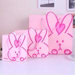 Cute rabbit design pink baby clothing paper bag print custom wholesale
