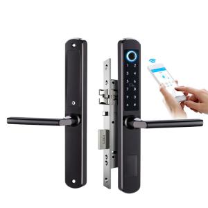 China Slim Waterproof Wireless Door Lock for Hotel and Dustproof Digital Smart Door Lock with TT lock Tuya APP factory