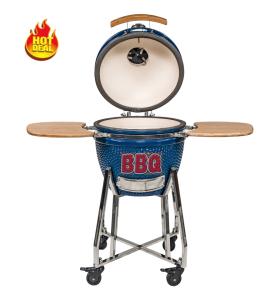 China Adjustable Ventilation System Charcoal Kamado Grill Ceramic With Grill Cover factory