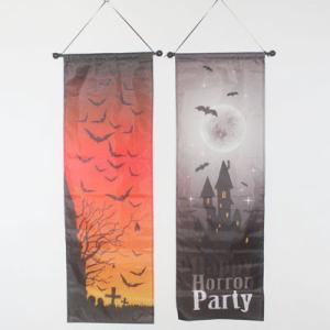 China Halloween Flag Banner Bat and haunted house factory