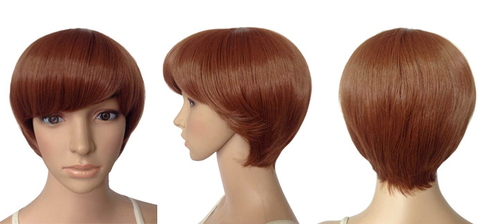 Heat Safe Short Synthetic Wigs , Medium Length Bob Wigs Tangle Free