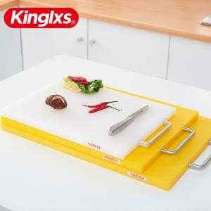 China Kitchen Plastic PE Meat Fruit Antibacterial Cutting Board With Handle factory