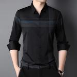 Long Sleeve Striped Shirts Men Slim Fit Vintage Fashions Autumn Clothing Custom