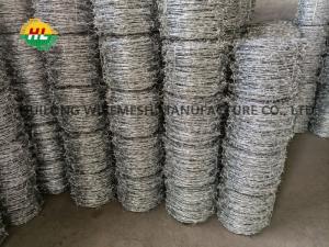 China 5inch Spacing Barbed Wire Roll Heavy Duty Galvanized 17 Gauge 4 point factory