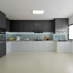 Classic Modern White Kitchen Cabinets Modular Stainless Steel Customized