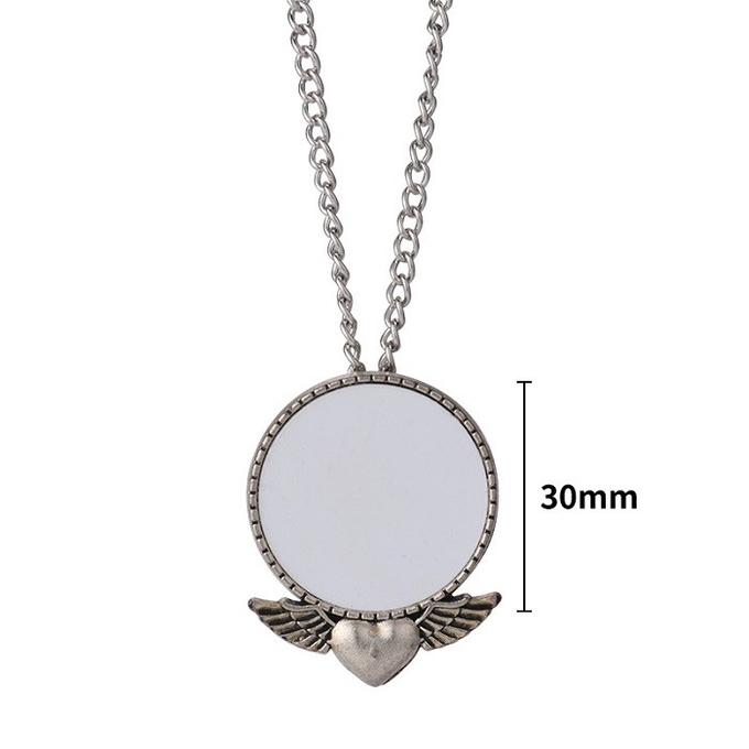 Sublimation Blanks Necklace Vintage Round Pendant Necklace Sublimation Transfer Printing Jewelry