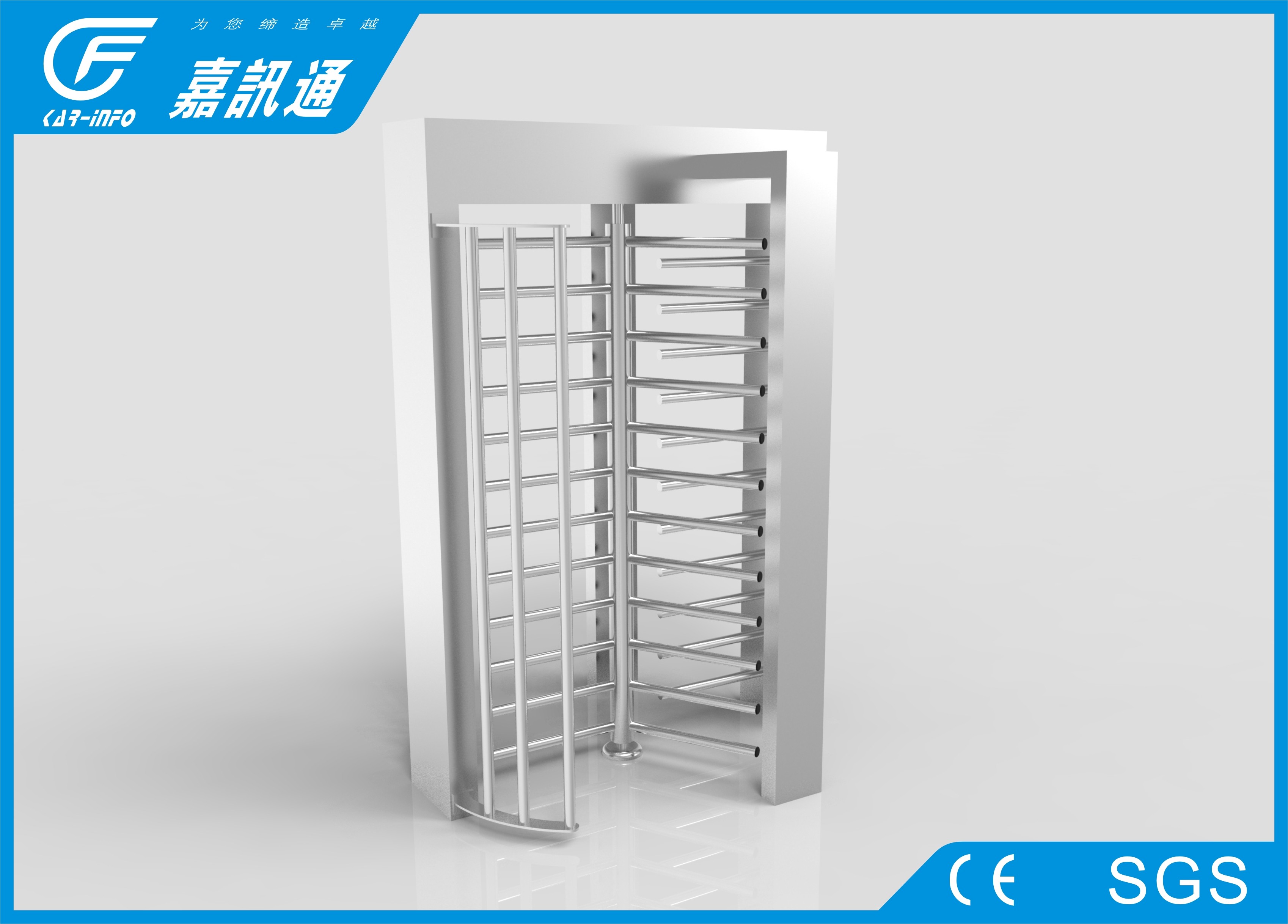 Rotating Entrance Gate TCP / IP Communication , Military Area Turnstile Security Doors