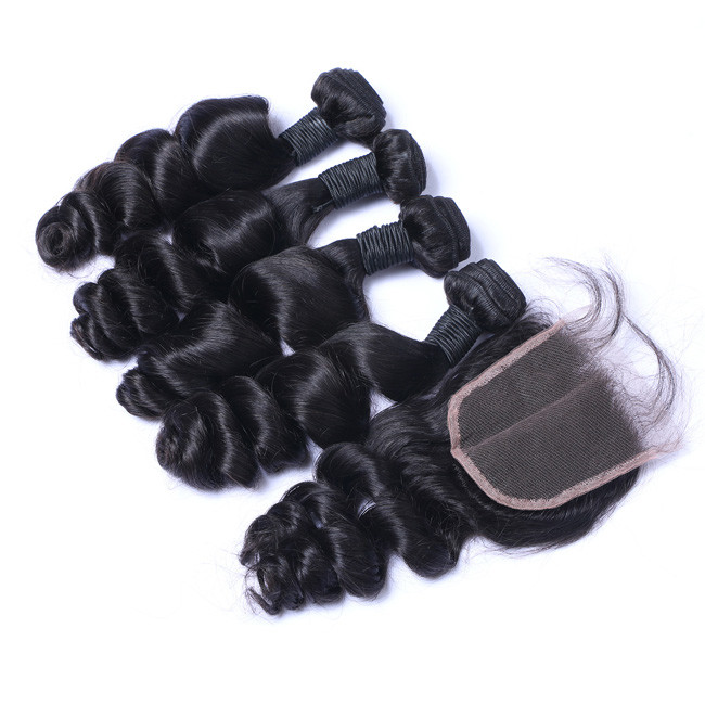Body Wave Virgin Brazilian Hair Bundles Remy Raw Middle Part Lace Closure