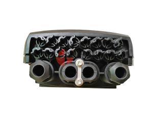 China 16 Outputs Fiber Cable Joint Box , Black 1 x 16 Splitter Optical Fiber Cable Joint Closure factory