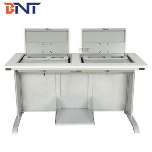 China School Flip Top Computer Desk / Double Computer Table With High Texture Surface factory