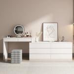 Customized Fabric Leather Wooden Vanity Table Unit Bedroom Nightstand