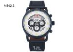 BARIHO Men's Quartz Watch Unisex Weekender Black Brown Leather Strap M542