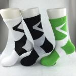 Yellow Anti - Foul Cotton Ankle Socks , Black / Green Elastane Mens Short Ankle