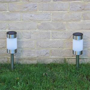 China Garden Solar Pillar Lights Metal Lamp No Color Fading Long Life factory