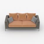 5 PCS Patio Aluminum Wicker Rattan Lounge Sofa Set Furniture