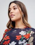 OEM your own hot sale girls high neck floral midi dress