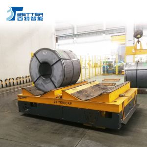 Low Voltage Platform Cable Reel Powered Transfer Cart on Cement Rails