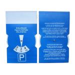 Universal Car Parking Disk HM108 with Customizable Blue Logo and Durable PVC