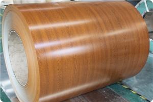 China 3D Wooden Pattern Coated Aluminium Sheet Coil For Metal Roller Shutter Door factory