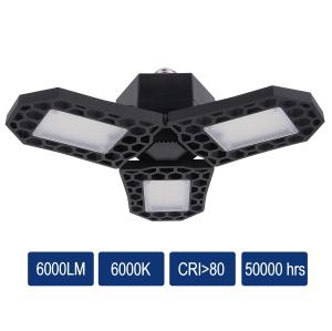 China LED Garage light High lumen 30W 40W 50W 60W Highbay 8000lm adjustable 3 panel parking Light factory