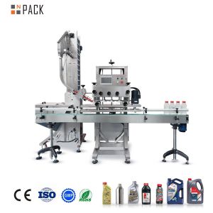 China Npack Automatic Pet Plastic Bottle Pump Cap Hand Soap Capping Machines With Cap Elevator on sale