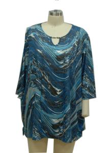 China Allover Printing Womens Oversized T Shirt , Women'S Sequin T Shirt Shiny Effect factory