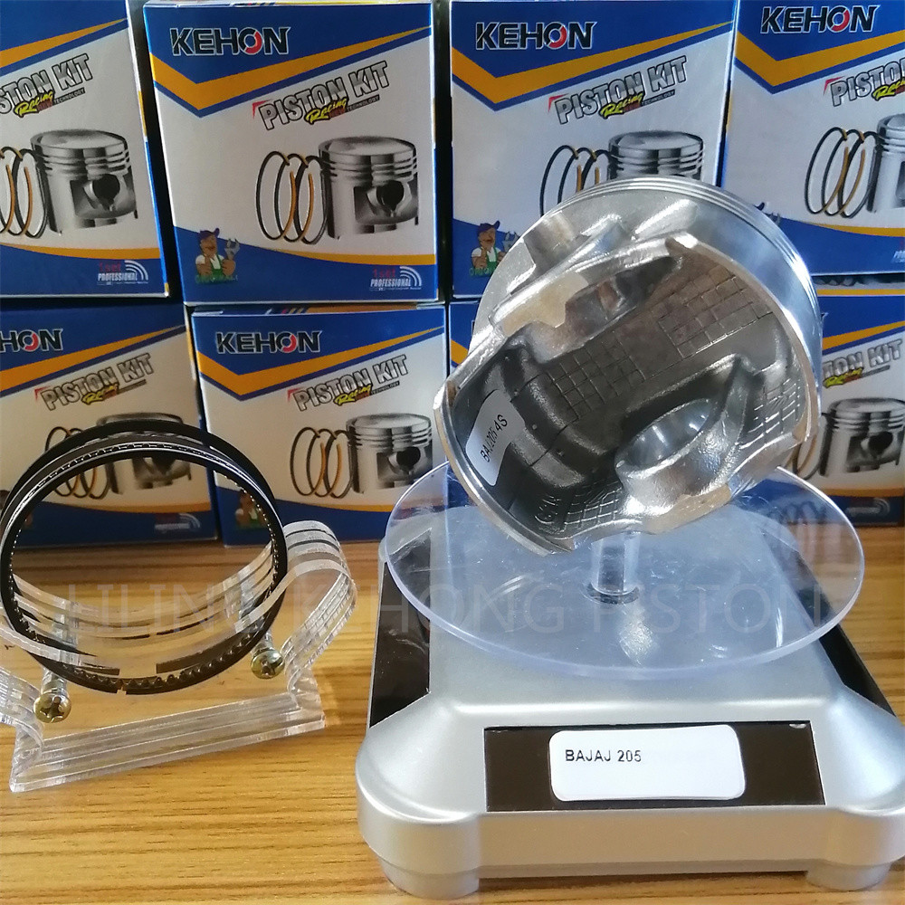 Silver BAJAJ205 Motorcycle Engine Piston , 61mm CLY DIA Piston And Rings
