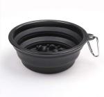 Portable Slow Feeder Large Collapsible Dog Bowl 35oz For Food Water
