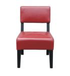 Beech wood red leather/pu upholstery leisure chair/wooden dining chair/desk