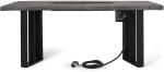 Black Or Dark Gray Rectangular Fire Pit Table Liquefied Petroleum Gas