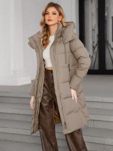 China Classic Mid Length Detachable Hood Down / Cotton Jacket In Nice Colour For Daily Warmth factory