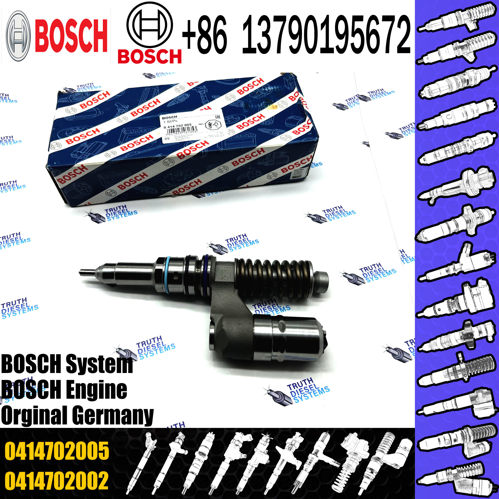 20440409 Diesel Fuel Injector 0414702010, 0414702003, 0414702005, 0414702021, 20440409,, 20381597, 3155044
