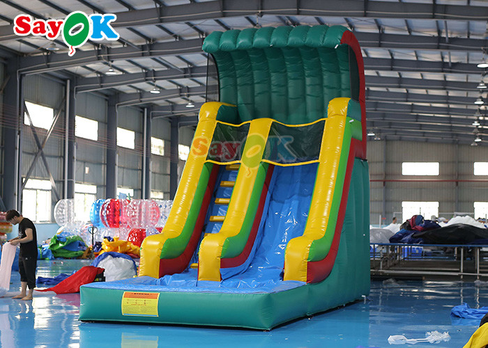 Wet Dry Inflatable Slide Anti Ruptured Commercial Inflatable Water Slide Pool Two PVC Coated Sides